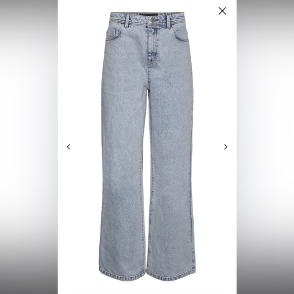 Noisy May Drew Regular Fit High Waist Wide Leg Jeans - Picture 7 of 8